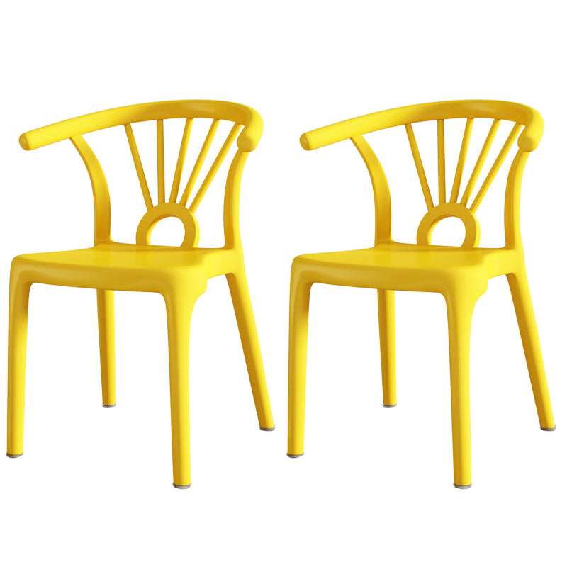 Salle à manger moderne Windsor chaises arrière chaise sans bras de salle à manger en plastique pour la cuisine