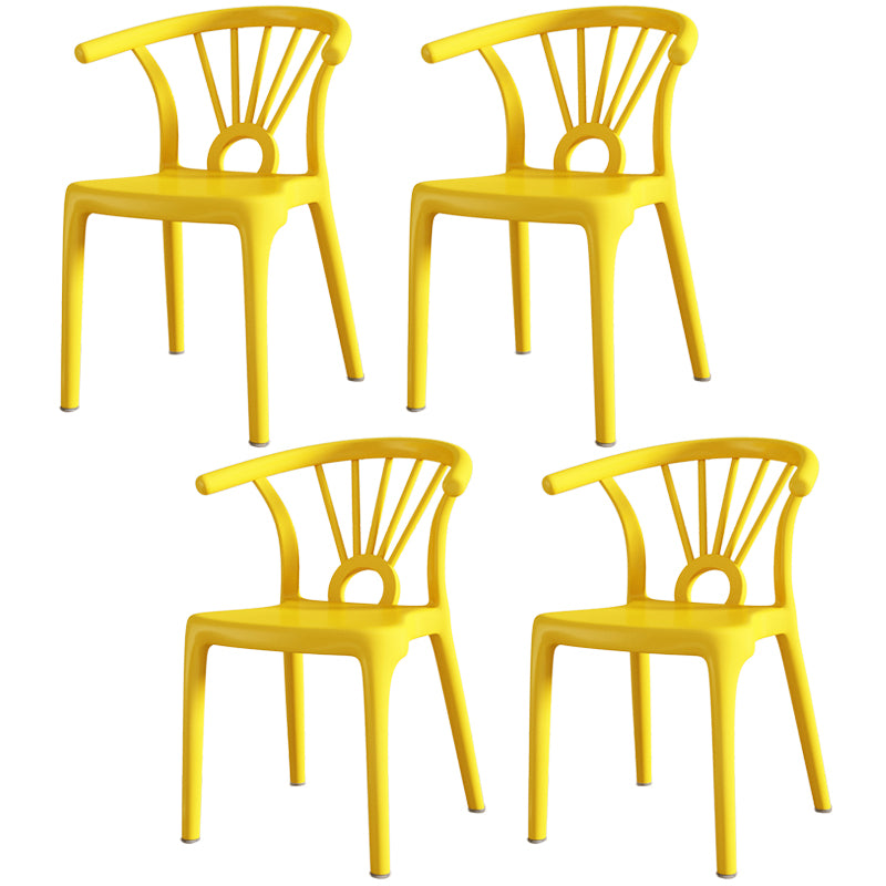 Salle à manger moderne Windsor chaises arrière chaise sans bras de salle à manger en plastique pour la cuisine