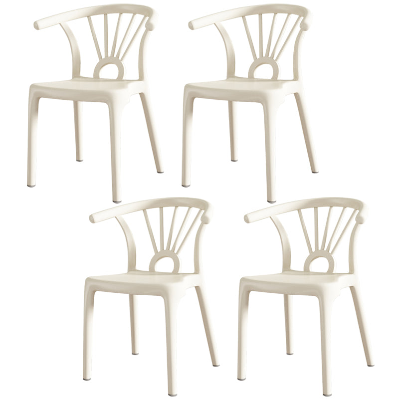 Salle à manger moderne Windsor chaises arrière chaise sans bras de salle à manger en plastique pour la cuisine