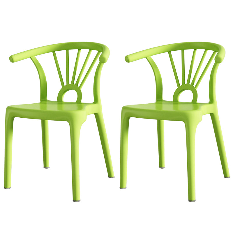 Salle à manger moderne Windsor chaises arrière chaise sans bras de salle à manger en plastique pour la cuisine