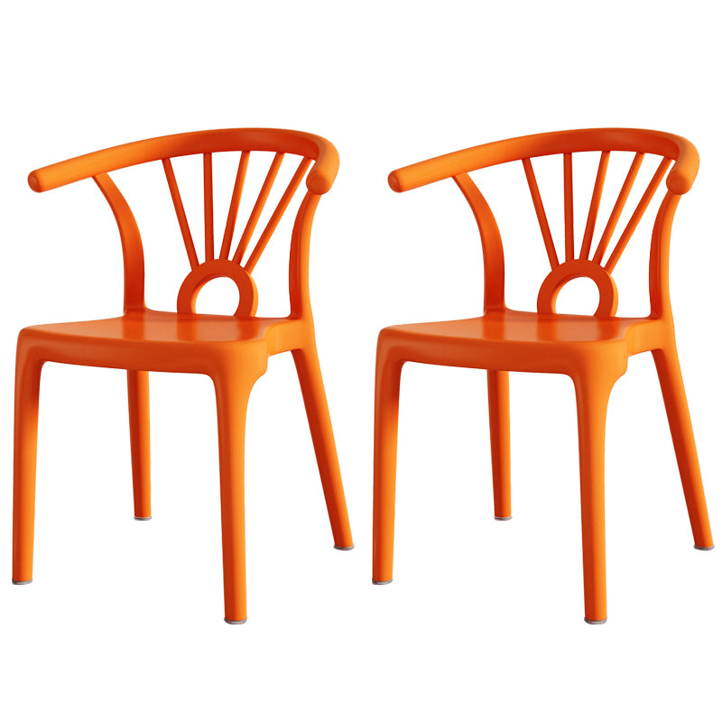 Salle à manger moderne Windsor chaises arrière chaise sans bras de salle à manger en plastique pour la cuisine