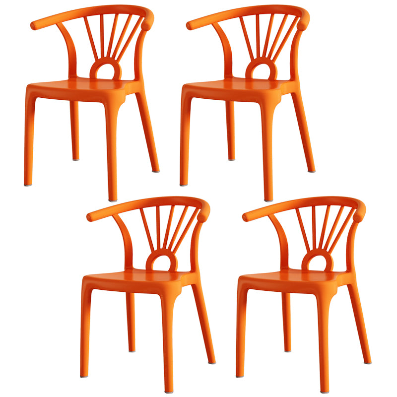 Salle à manger moderne Windsor chaises arrière chaise sans bras de salle à manger en plastique pour la cuisine