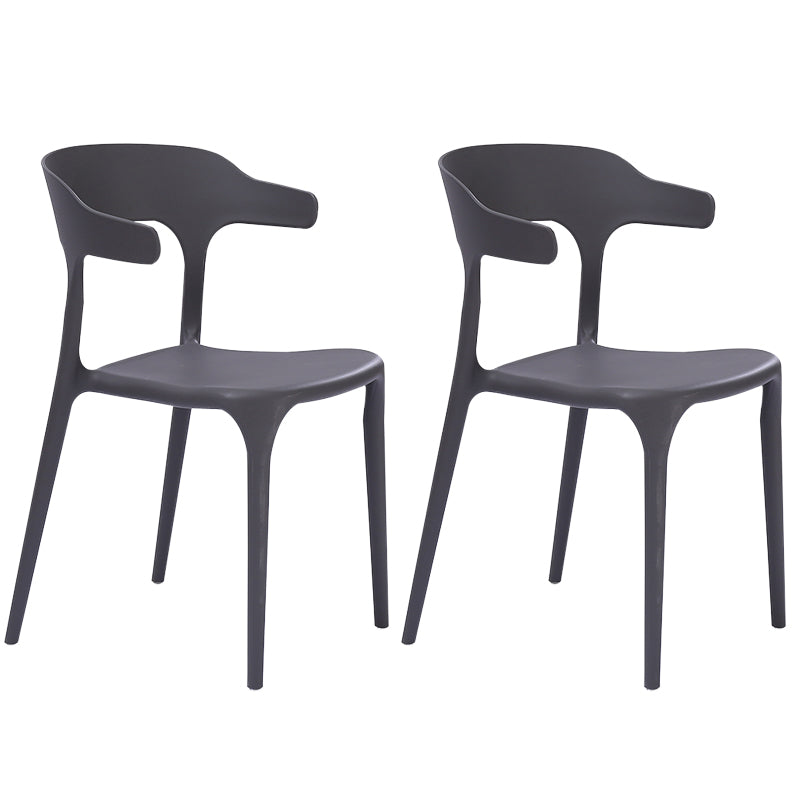 Fauteuils de salle à manger en plastique, fauteuils empilables à dos ouvert de cuisine d'intérieur