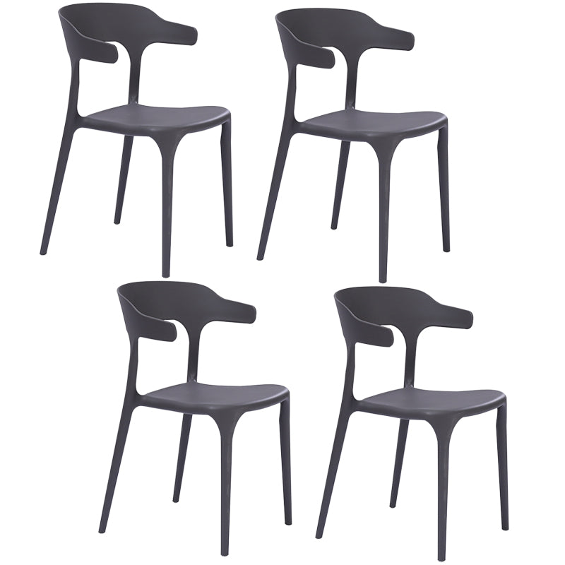 Fauteuils de salle à manger en plastique, fauteuils empilables à dos ouvert de cuisine d'intérieur