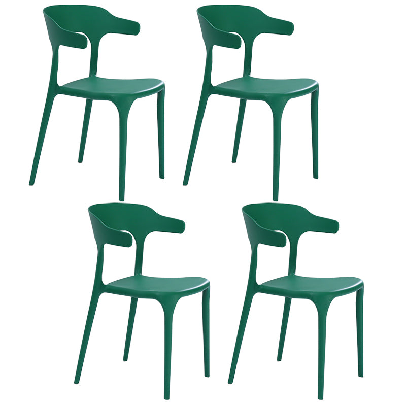 Fauteuils de salle à manger en plastique, fauteuils empilables à dos ouvert de cuisine d'intérieur
