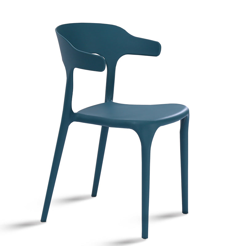 Fauteuils de salle à manger en plastique, fauteuils empilables à dos ouvert de cuisine d'intérieur