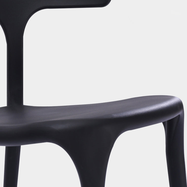 Fauteuils de salle à manger en plastique, fauteuils empilables à dos ouvert de cuisine d'intérieur