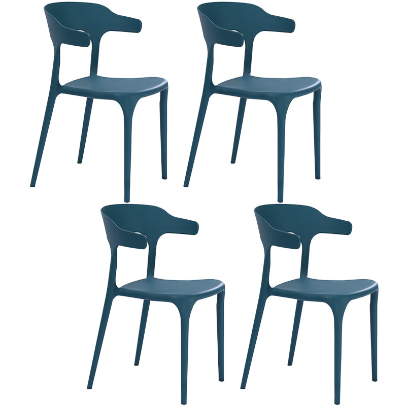 Fauteuils de salle à manger en plastique, fauteuils empilables à dos ouvert de cuisine d'intérieur