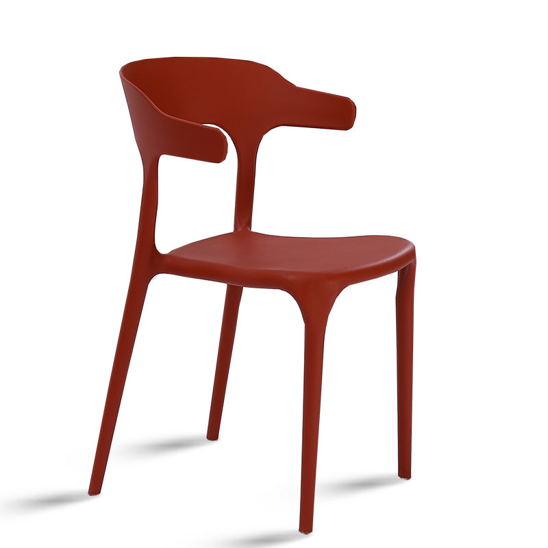 Fauteuils de salle à manger en plastique, fauteuils empilables à dos ouvert de cuisine d'intérieur
