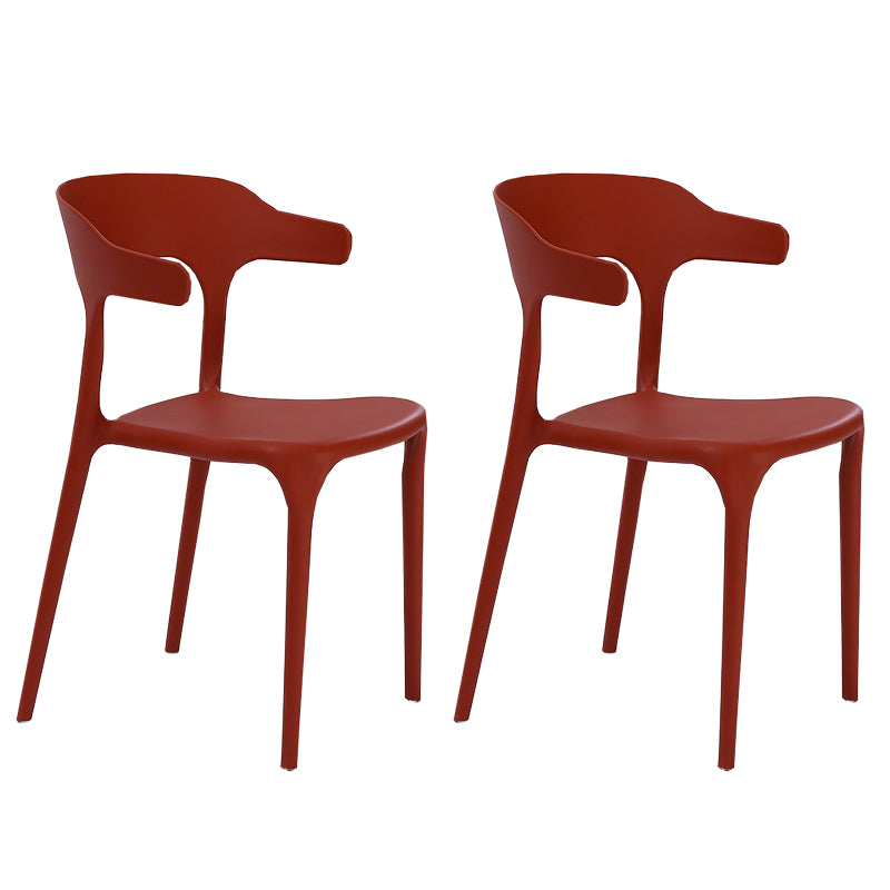 Fauteuils de salle à manger en plastique, fauteuils empilables à dos ouvert de cuisine d'intérieur