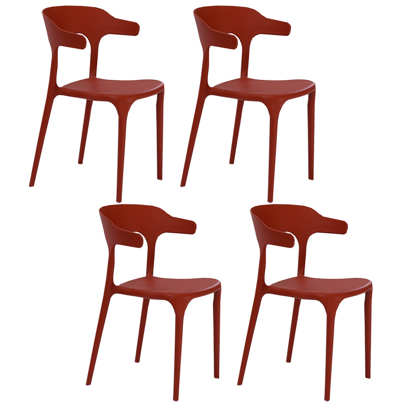 Fauteuils de salle à manger en plastique, fauteuils empilables à dos ouvert de cuisine d'intérieur