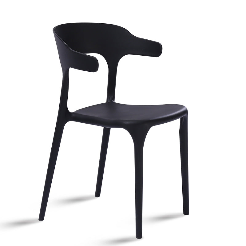 Fauteuils de salle à manger en plastique, fauteuils empilables à dos ouvert de cuisine d'intérieur