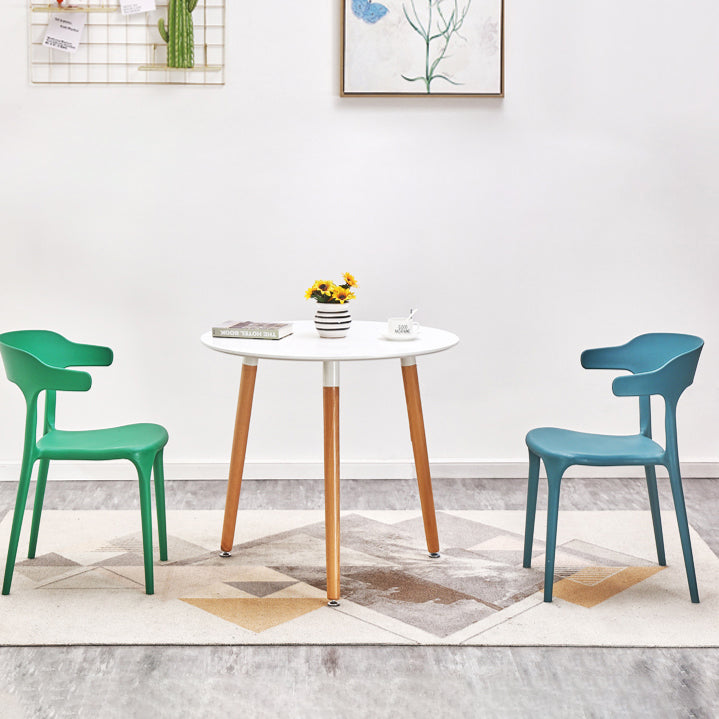 Fauteuils de salle à manger en plastique, fauteuils empilables à dos ouvert de cuisine d'intérieur