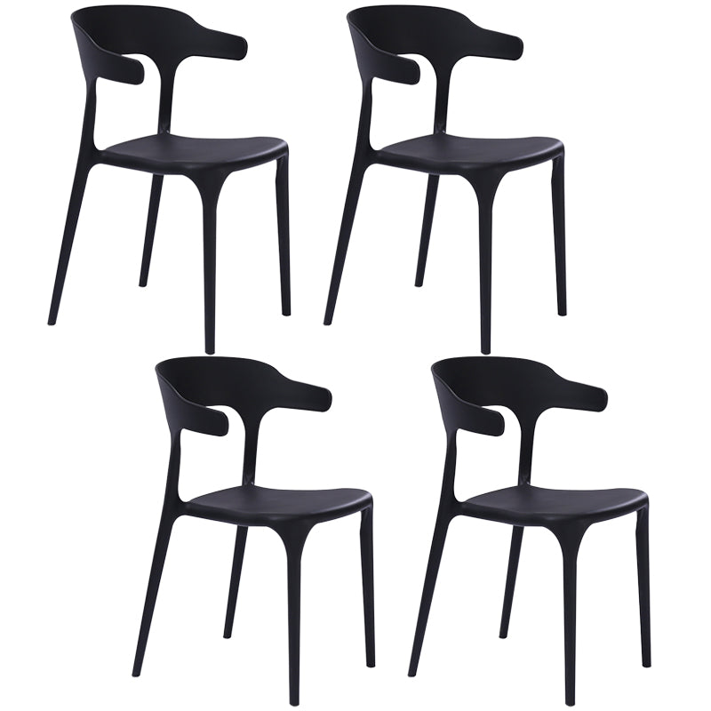 Fauteuils de salle à manger en plastique, fauteuils empilables à dos ouvert de cuisine d'intérieur