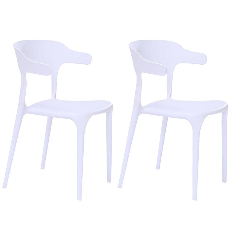 Fauteuils de salle à manger en plastique, fauteuils empilables à dos ouvert de cuisine d'intérieur
