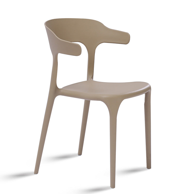 Fauteuils de salle à manger en plastique, fauteuils empilables à dos ouvert de cuisine d'intérieur