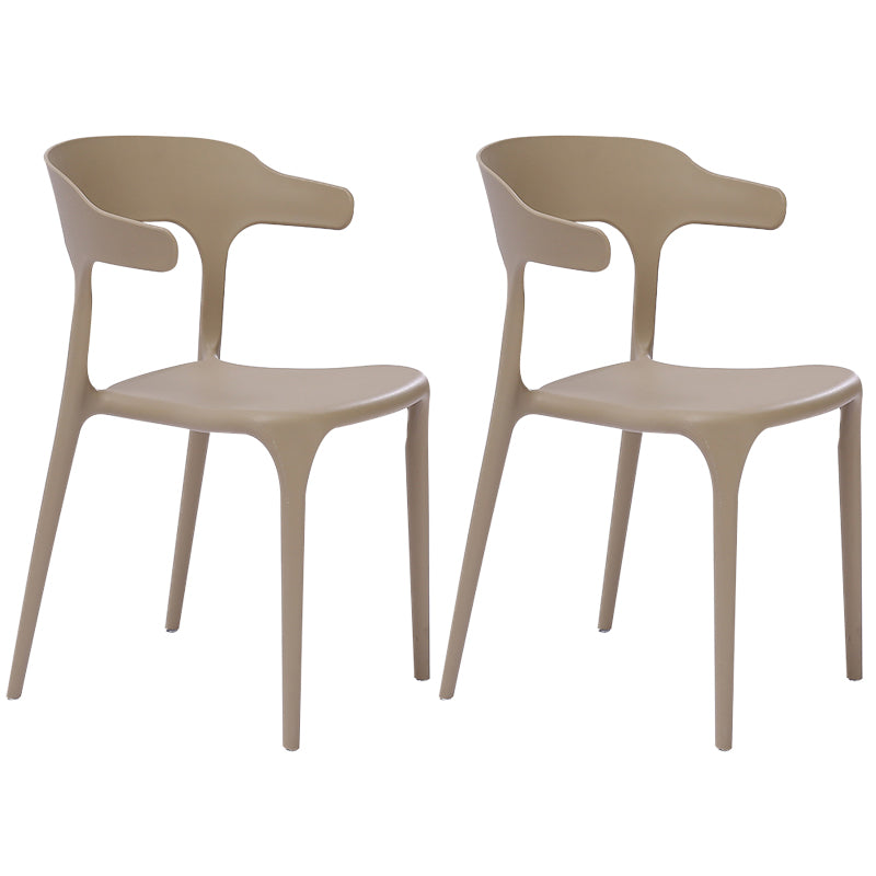 Fauteuils de salle à manger en plastique, fauteuils empilables à dos ouvert de cuisine d'intérieur