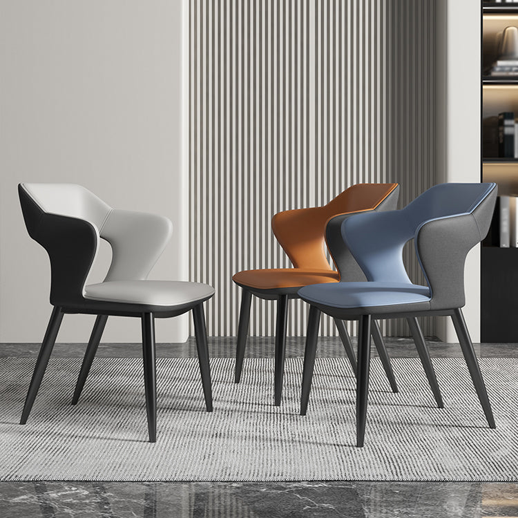 Nordic Metal Dining Chairs with Arm Indoor Open Back Dining Side Chair