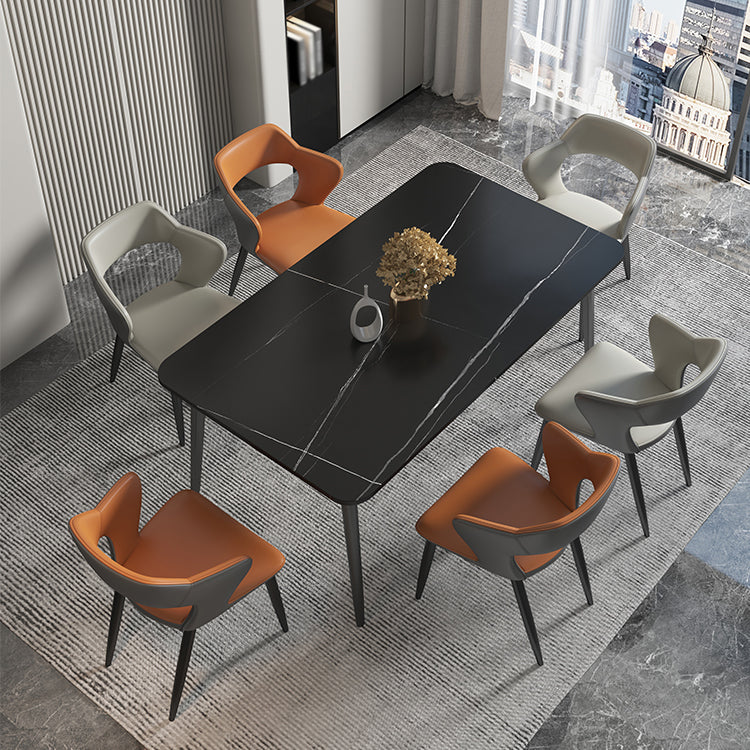 Nordic Metal Dining Chairs with Arm Indoor Open Back Dining Side Chair