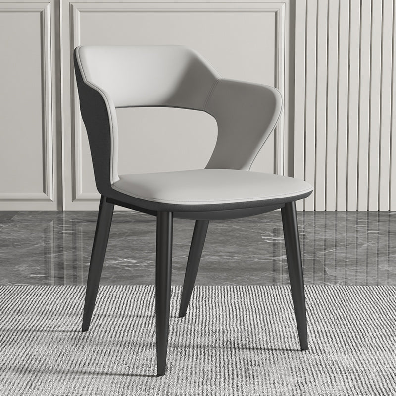 Nordic Metal Dining Chairs with Arm Indoor Open Back Dining Side Chair