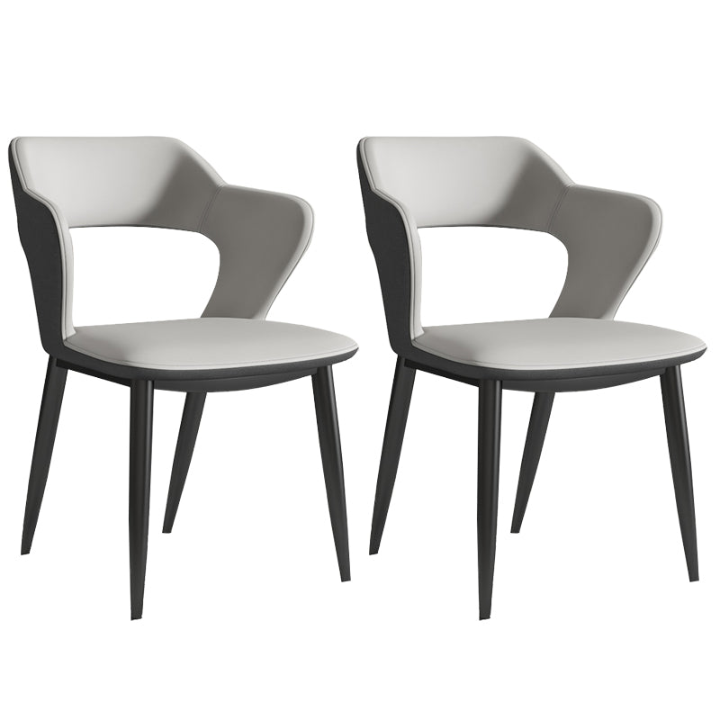 Nordic Metal Dining Chairs with Arm Indoor Open Back Dining Side Chair