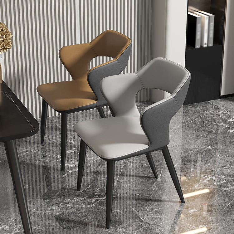 Nordic Metal Dining Chairs with Arm Indoor Open Back Dining Side Chair