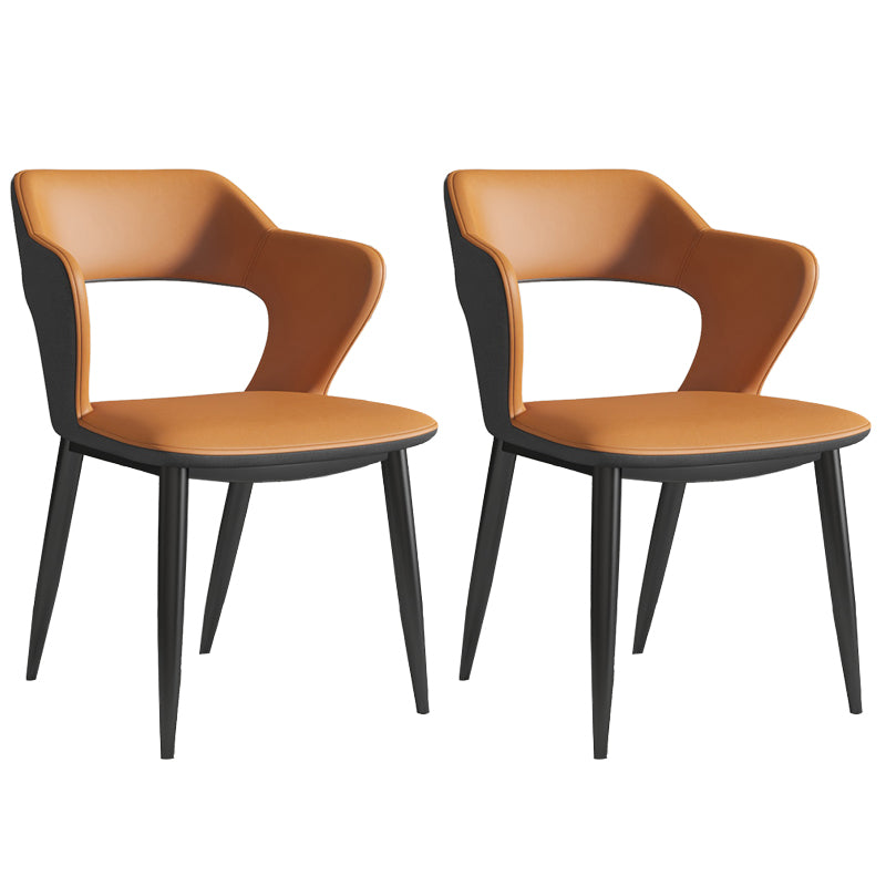 Nordic Metal Dining Chairs with Arm Indoor Open Back Dining Side Chair