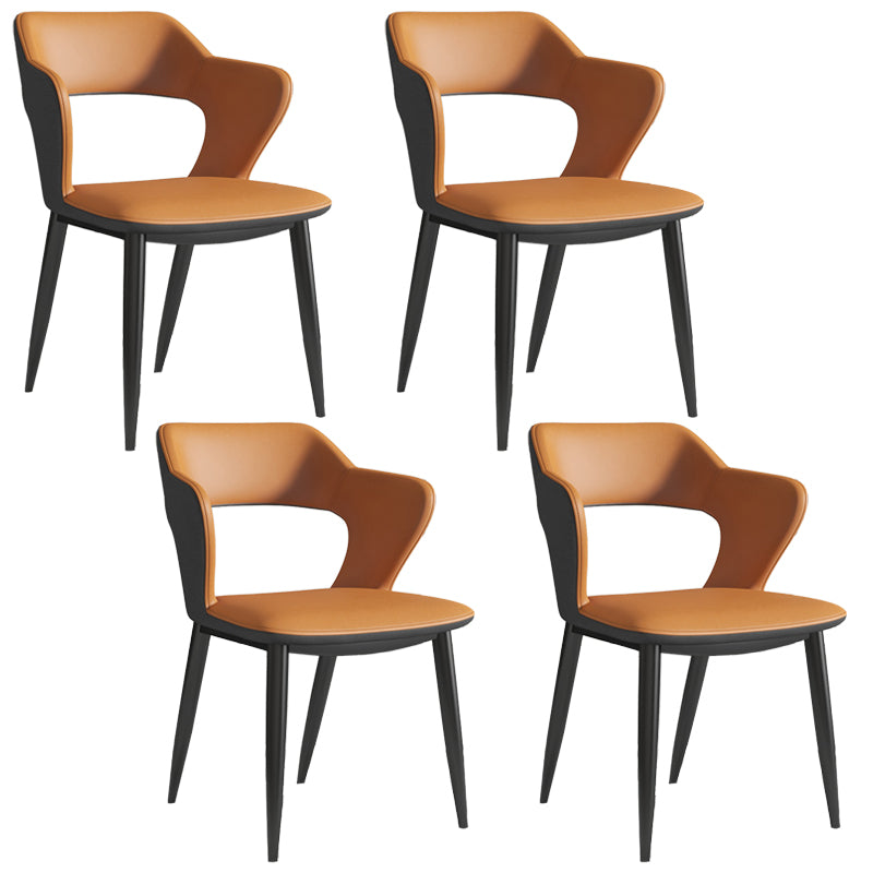 Nordic Metal Dining Chairs with Arm Indoor Open Back Dining Side Chair