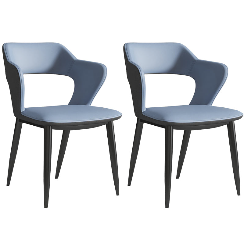 Nordic Metal Dining Chairs with Arm Indoor Open Back Dining Side Chair