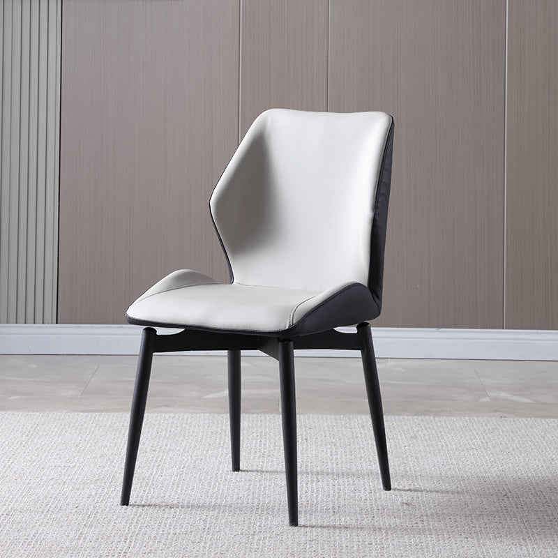 Contemporary Kitchen Dining Side Chair Wingback Parsons Chair with Carbon Steel Legs