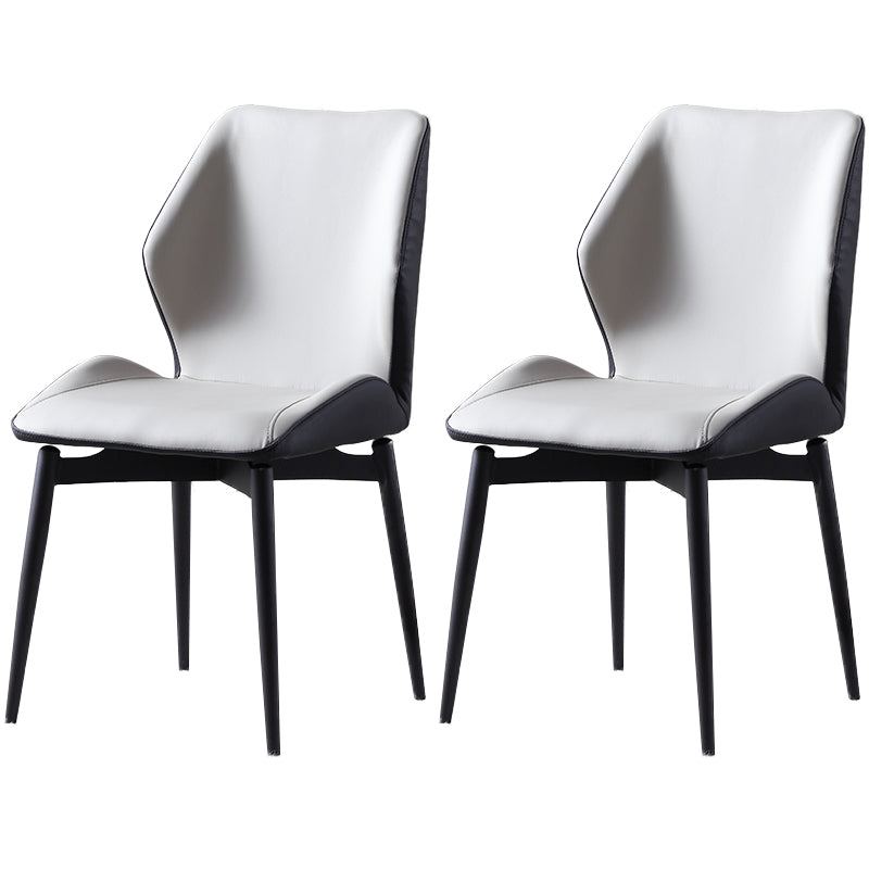 Contemporary Kitchen Dining Side Chair Wingback Parsons Chair with Carbon Steel Legs