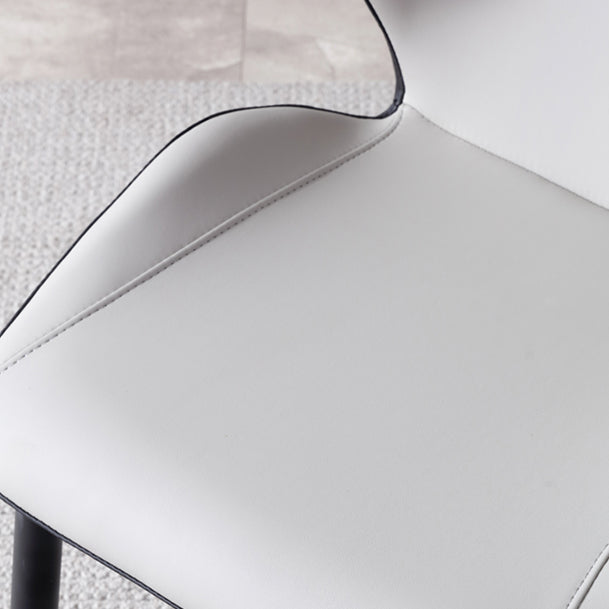 Contemporary Kitchen Dining Side Chair Wingback Parsons Chair with Carbon Steel Legs