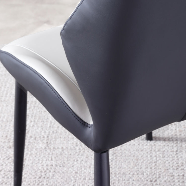 Contemporary Kitchen Dining Side Chair Wingback Parsons Chair with Carbon Steel Legs