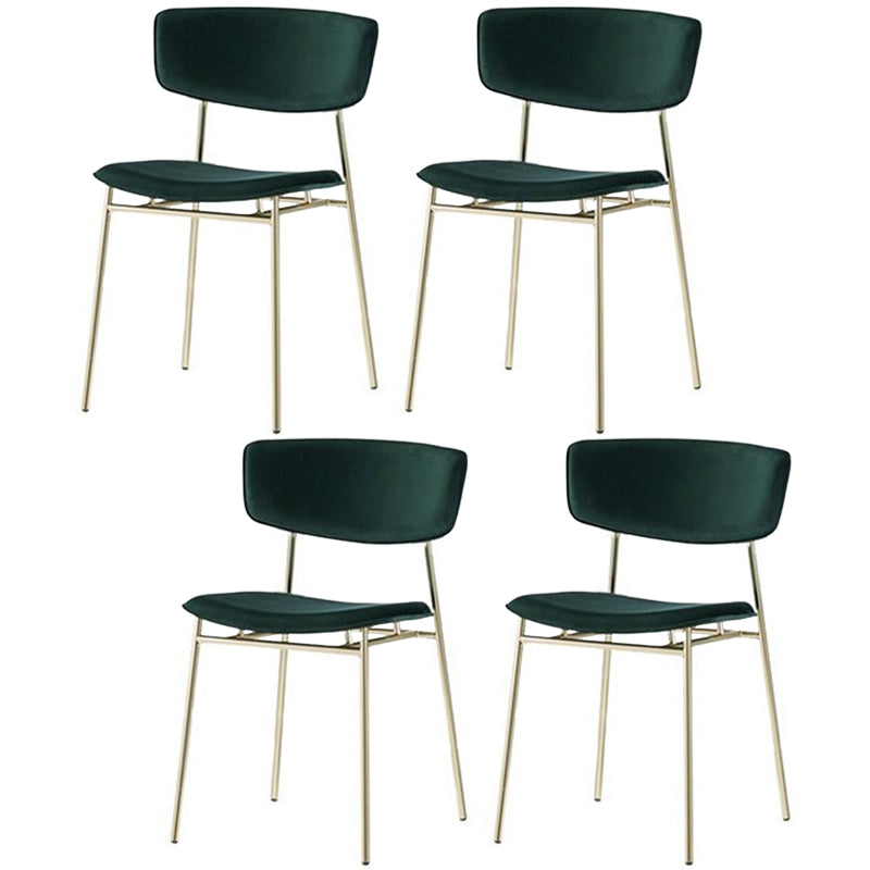 Chaise latérale de restaurant contemporaine en cuir, chaise de salle à manger ouverte de couleur foncée