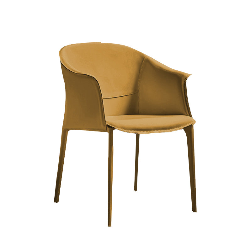 Fauteuil de salle à manger de cuisine minimaliste, fauteuil de salle à manger en cuir PU à dossier solide