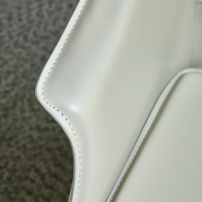 Minimalist Kitchen Dining Arm Chair Solid Back PU Leather Dining Arm Chair