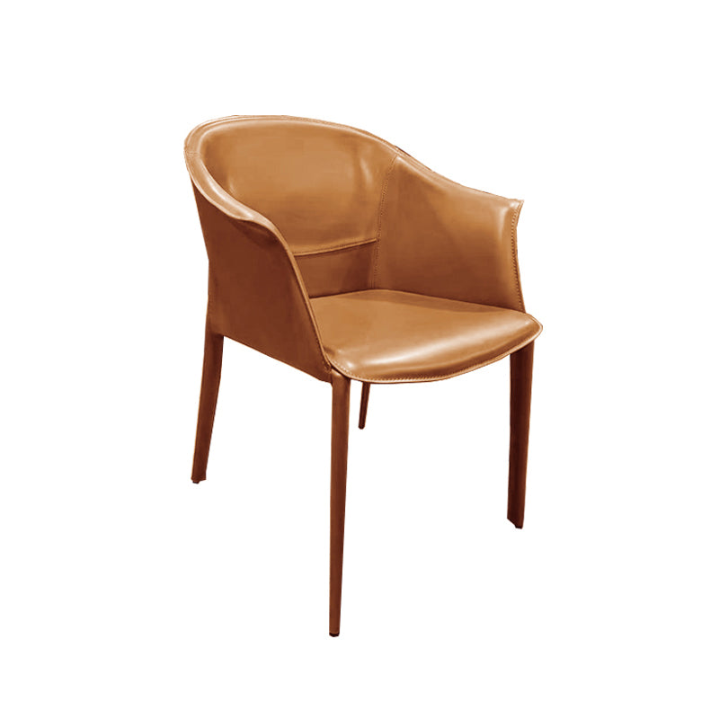 Fauteuil de salle à manger de cuisine minimaliste, fauteuil de salle à manger en cuir PU à dossier solide