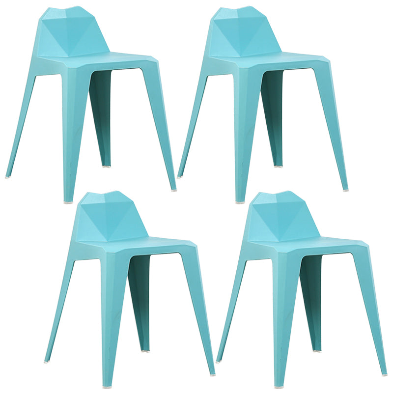 Chaise de salle à manger contemporaine à dossier solide, chaise de cuisine en plastique