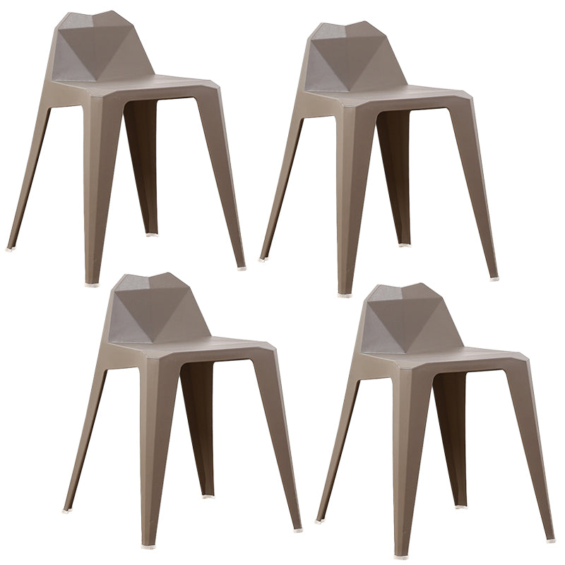 Chaise de salle à manger contemporaine à dossier solide, chaise de cuisine en plastique
