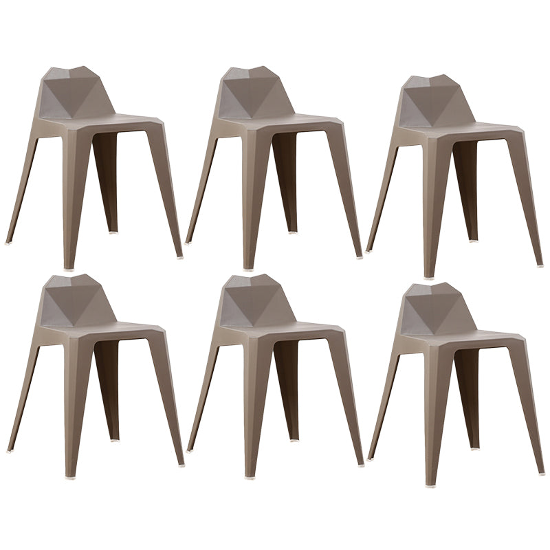 Chaise de salle à manger contemporaine à dossier solide, chaise de cuisine en plastique