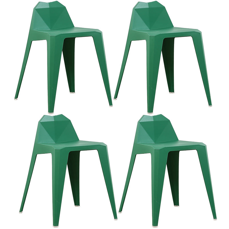 Chaise de salle à manger contemporaine à dossier solide, chaise de cuisine en plastique