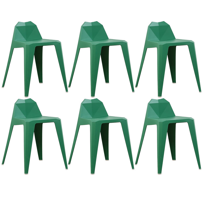 Chaise de salle à manger contemporaine à dossier solide, chaise de cuisine en plastique