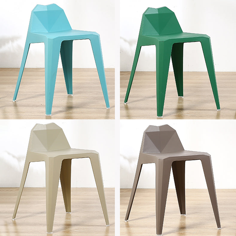 Chaise de salle à manger contemporaine à dossier solide, chaise de cuisine en plastique