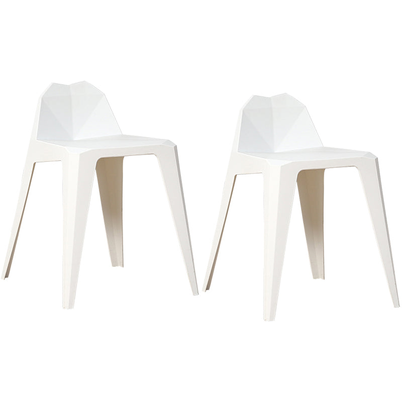 Chaise de salle à manger contemporaine à dossier solide, chaise de cuisine en plastique