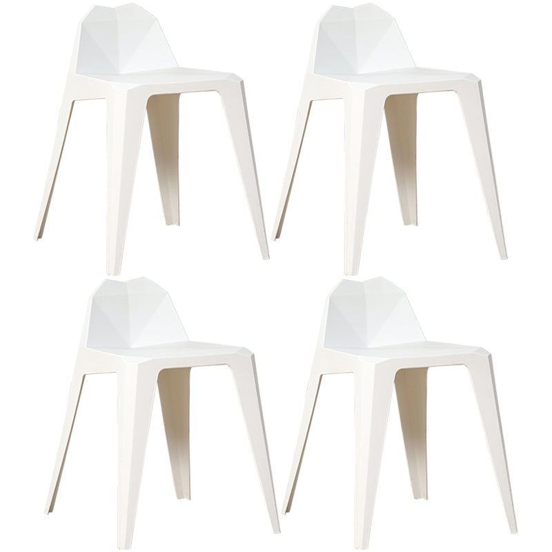 Chaise de salle à manger contemporaine à dossier solide, chaise de cuisine en plastique