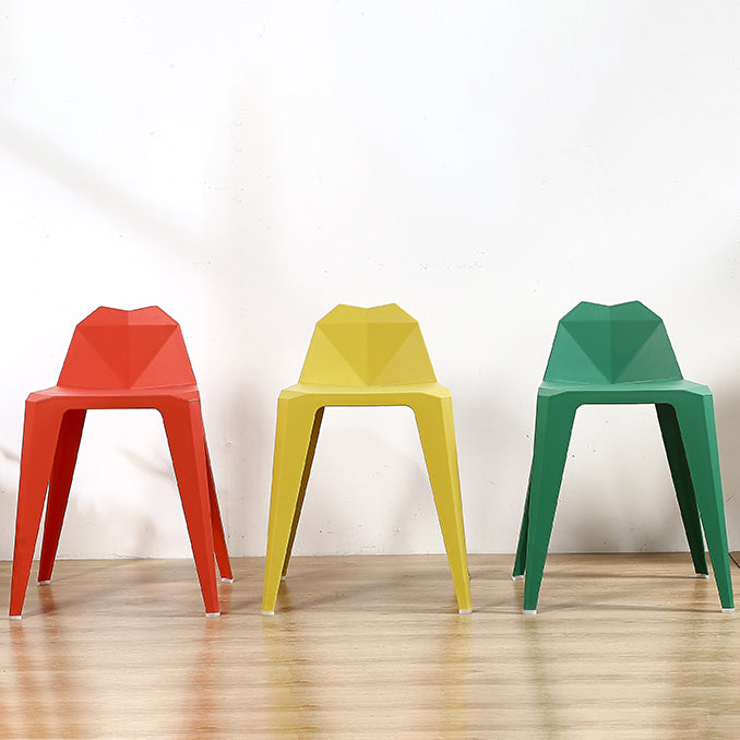Chaise de salle à manger contemporaine à dossier solide, chaise de cuisine en plastique