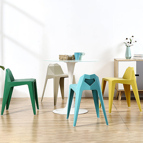 Chaise de salle à manger contemporaine à dossier solide, chaise de cuisine en plastique