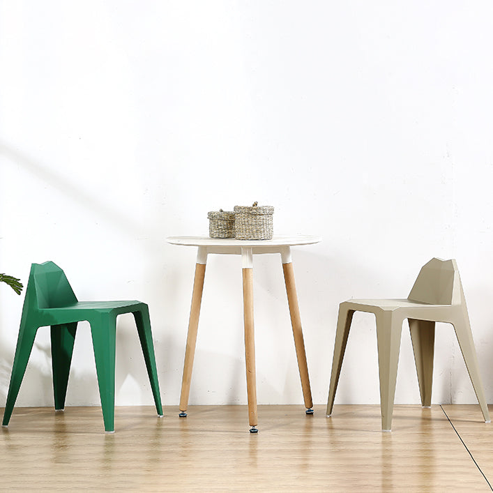 Chaise de salle à manger contemporaine à dossier solide, chaise de cuisine en plastique