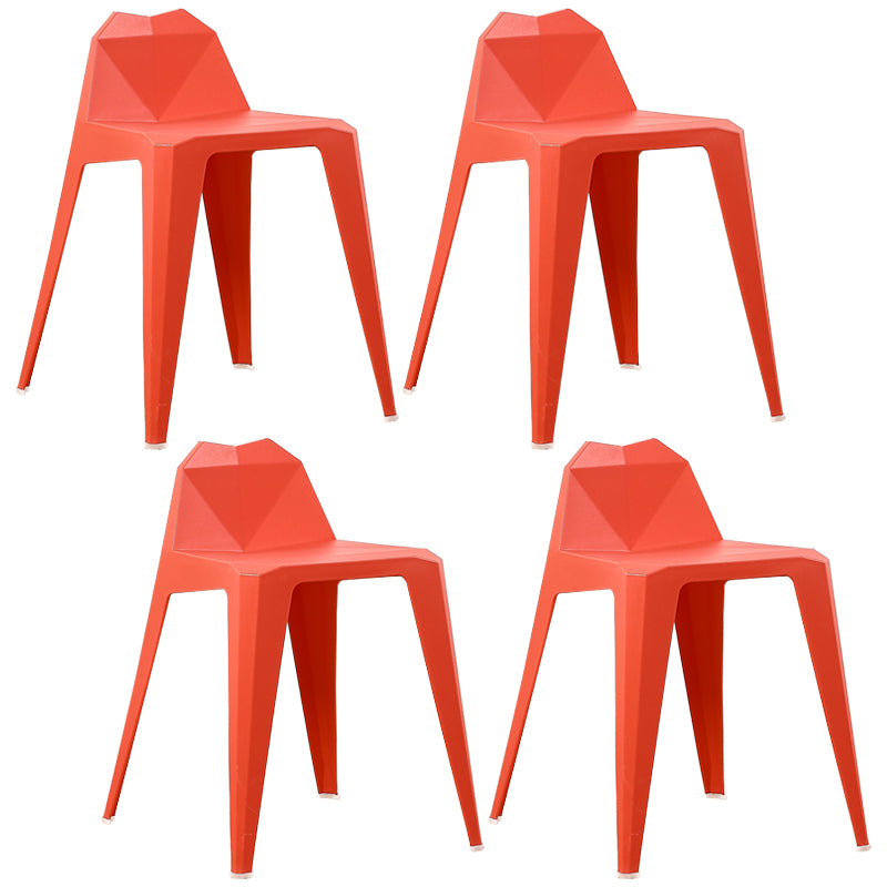Chaise de salle à manger contemporaine à dossier solide, chaise de cuisine en plastique