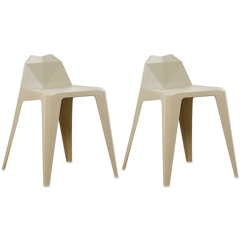 Chaise de salle à manger contemporaine à dossier solide, chaise de cuisine en plastique